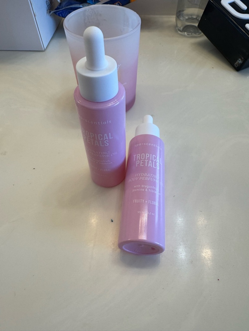 Spa Scentials Tropical Petals Body Oil & Perfume Set 🌸 Hydrating Glow Duo - Picture 2 of 6